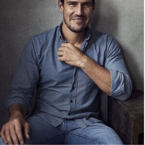 Dstrct & Row Ferrer Stretch Print Shirt Blue L Stitch Nwt‎